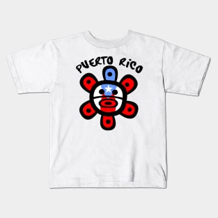 Puerto Rico Taino Sun Boricua Flag Kids T-Shirt